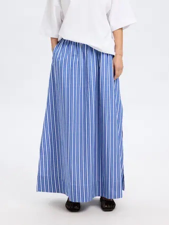 SLFFIA HW STRIPED ANKLE SLIT SKIRT B
