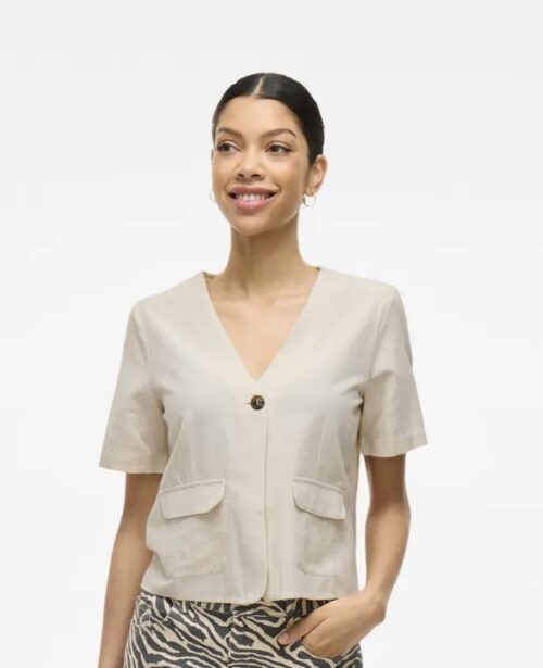 VIPRISILLA V-NECK S/S POCKET TOP