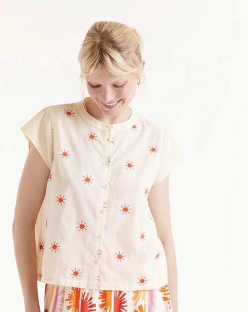 CAMISA CUELLO MAO SOLES AMARILLA