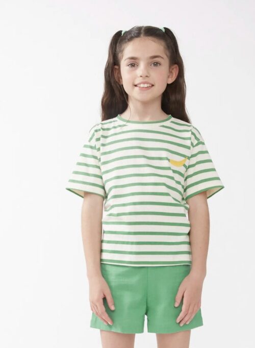 CAMISETA UNISEX ESTAMPADO RAYAS VERDES