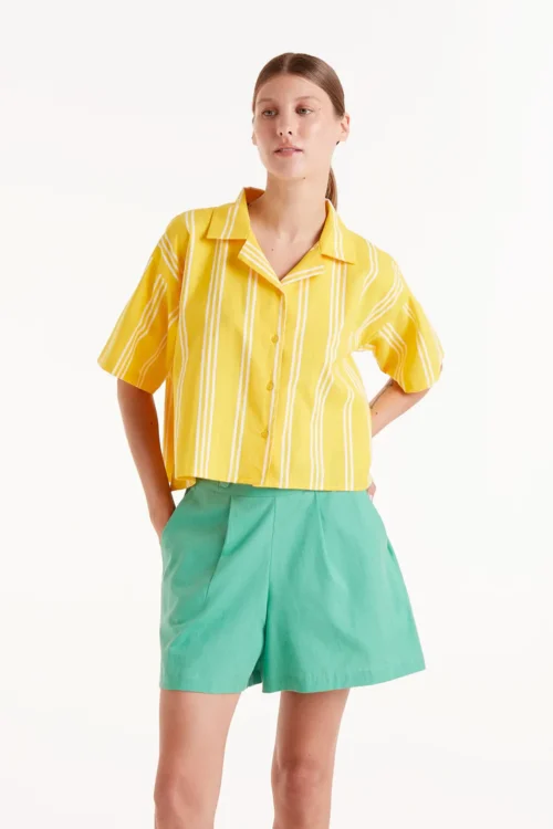 CAMICIA SCATOLA A RIGHE 100% COTONE