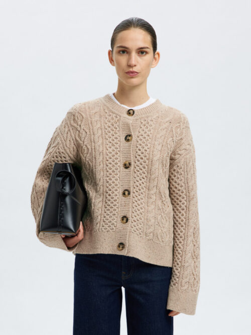 WOOL KNIT CARDIGAN  LANA TRECCE
