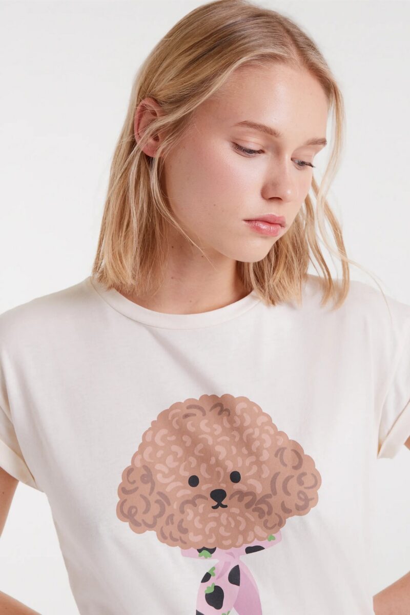 T-SHIRT 100% COTONE STAMPA CANE - immagine 2