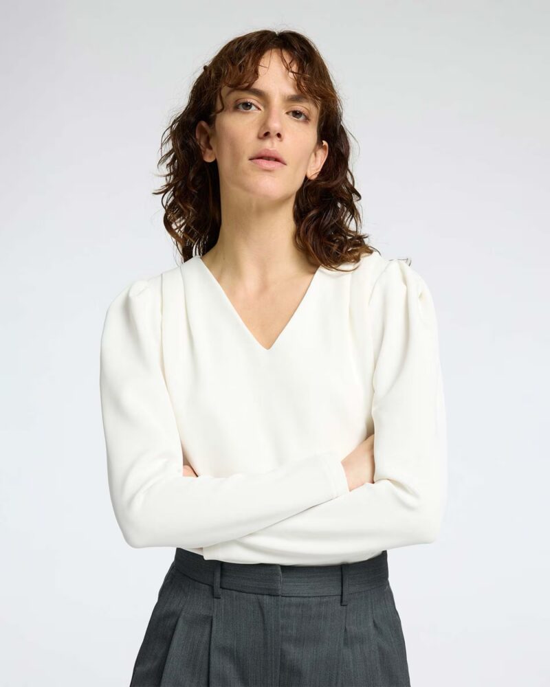 V-NECK TOP VISCOSA SELECTED