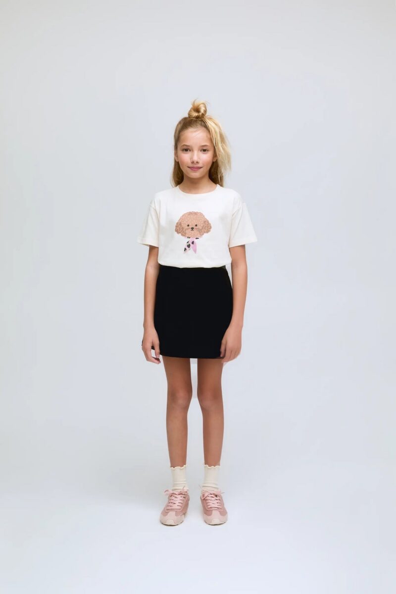 T-SHIRT BAMBINA CON STAMPA CANE - immagine 2