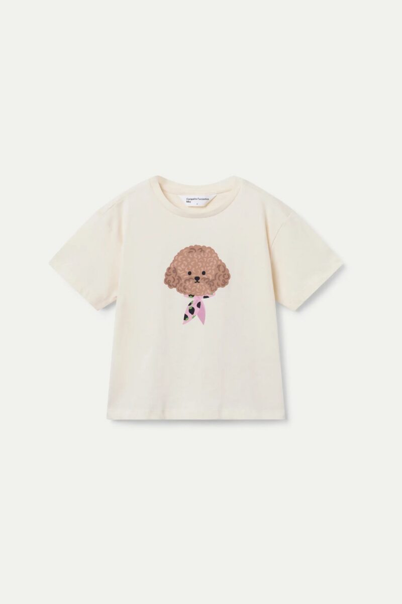 T-SHIRT BAMBINA CON STAMPA CANE - immagine 4