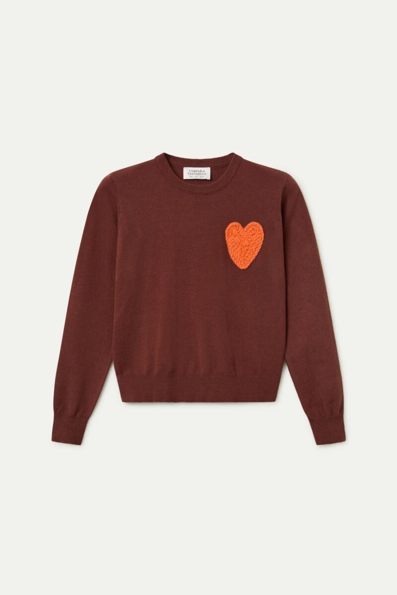 MAGLIONE VISCOSA CUORE RICAMATO - immagine 4