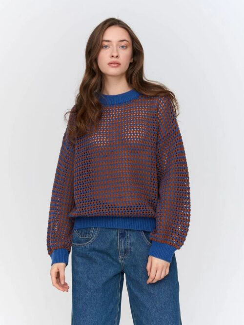 PULLOVER BLUE TRAFORATO 24 COLOUR