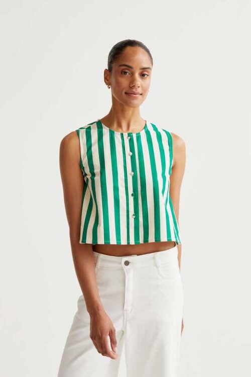 TOP RIGHE CORTO COTONE