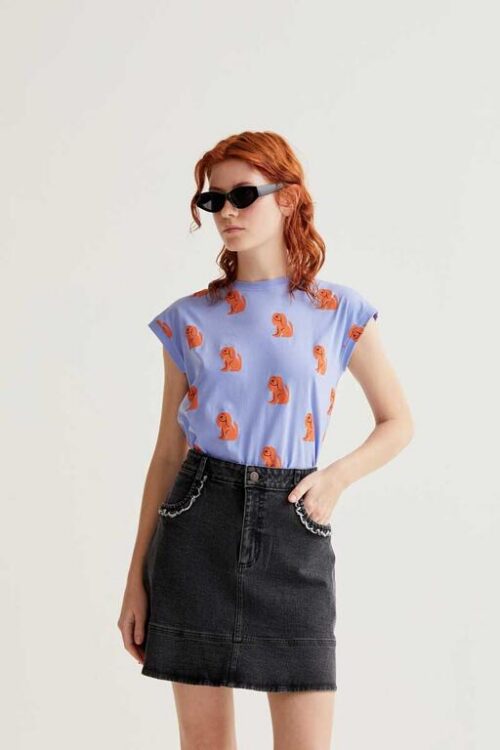 T-SHIRT COTONE CON STAMPA CANE