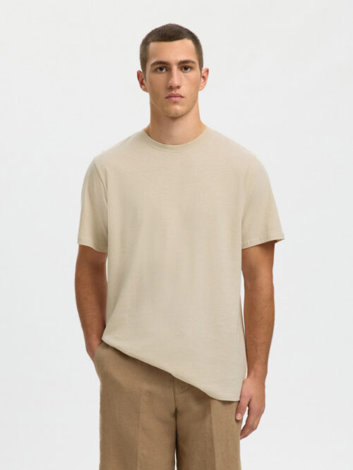 SLHADAM LINEN BLEND T-SHIRT LINO