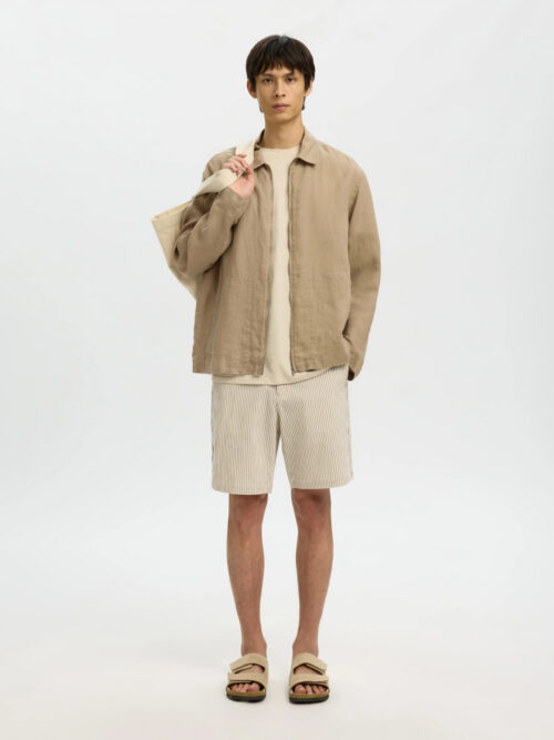 SLHREGJEREMY LINEN ZIP OVERSHIRT