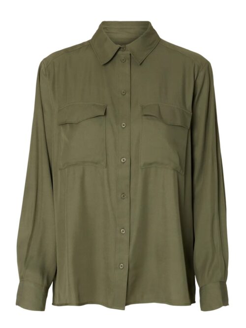 SLFBEATRICE LS RELAXED POCKET SHIRT B