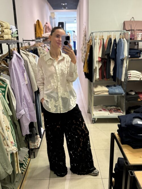 VIBEKA L/S FLOWER CAMICIA